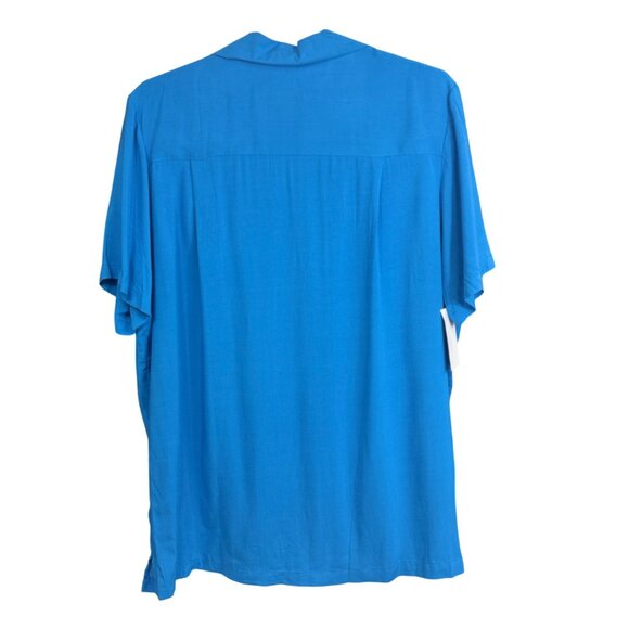 KS Island Mens Blue Short Sleeve Button-Up Shirt Size 3X Casual Retro Style - Picture 2 of 7